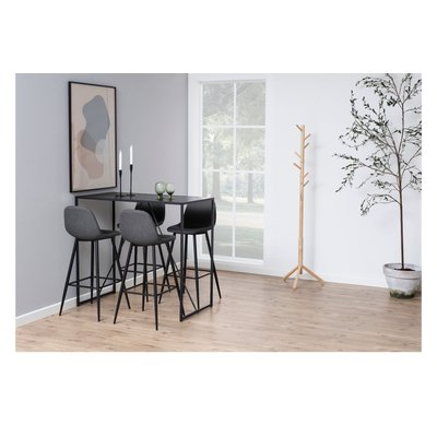 Tabourets de bar en tissu piétement métal noir (lot de 2) - WILLY HELLIN, DEPUIS 1862