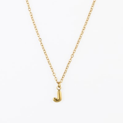 Collier à pendentif lettre J acier inoxydable BALABOOSTE