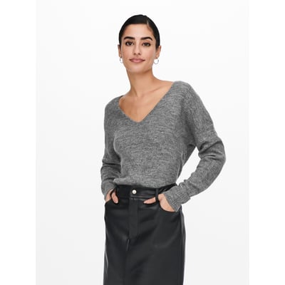 Pull col v en fine maille JDY
