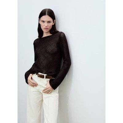 Pull coton maille ajourée MANGO