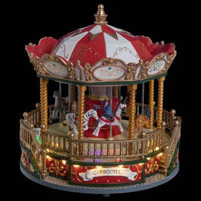 Village de Noël carrousel animé 14 LED + transfo FEERIC LIGHTS & CHRISTMAS