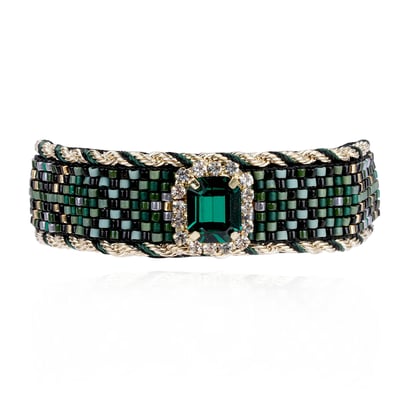 Bracelet réglable ruban velours et perles tissées SUZON HIPANEMA