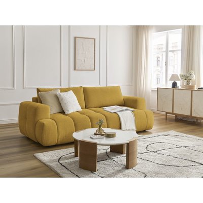 Canapé droit convertible 3 places en tissu lisse, FUJI BOBOCHIC