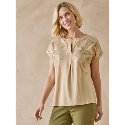 Blouse broderies col tunisien DAXON