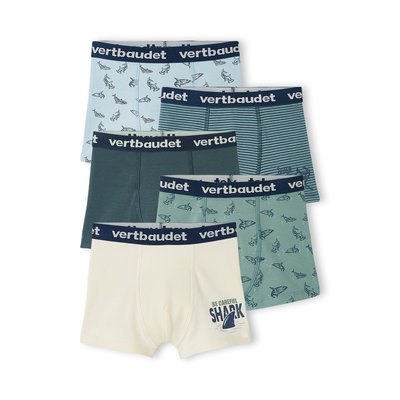 Lot de 5 boxers stretch "requins" VERTBAUDET