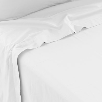 Drap de lit percale de coton NEO CARRE BLANC