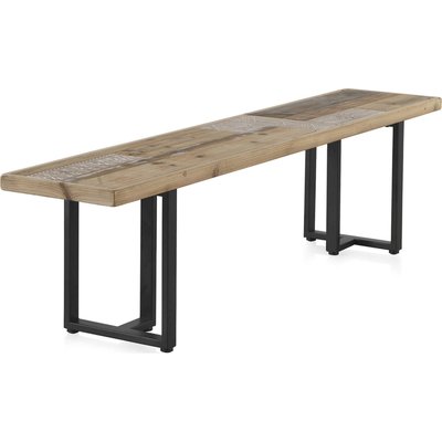 banc de salle à manger bois naturel pieds métal style rustique RECOLLECTION