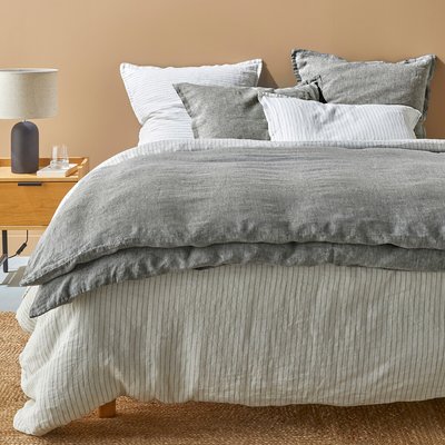 Housse de couette lin lavé, Linot Rayé LA REDOUTE INTERIEURS