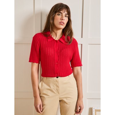 Gilet col polo ajouré coton biologique CYRILLUS