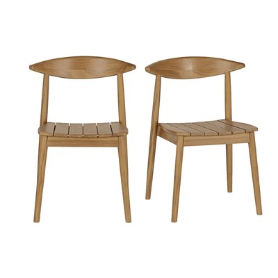 Chaises de jardin empilables en bois teck massif (lot de 2) SAGARA MILIBOO
