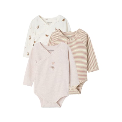Lot de 3 bodies naissance manches longues VERTBAUDET