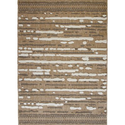 Tapis extérieur intérieur aspect jute à motif géométrique en relief  et  JUTE RELIEF LINEA THE DECO FACTORY