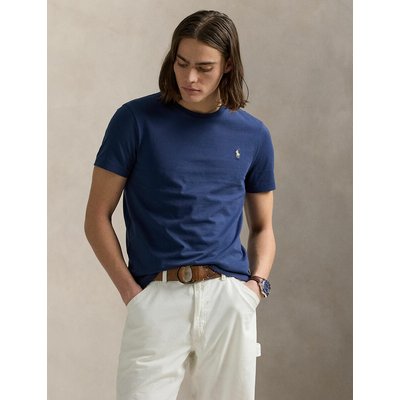 Unifarbenes Slim T-Shirt aus Baumwolljersey, Logo-Stitching POLO RALPH LAUREN
