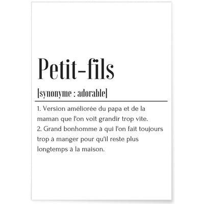 Affiche Définition Petit-fils L'AFFICHERIE