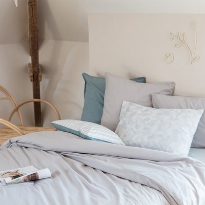 Parure de lit Housse de couette + 2 taies rectangulaires, Made in France, GRIS FALAISE A DEMAIN