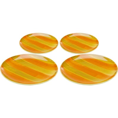 Lot de 4 assiettes à dessert rayées, CAPRI KARE DESIGN
