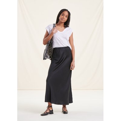 Jupe longue fluide en satin LA FEE MARABOUTEE