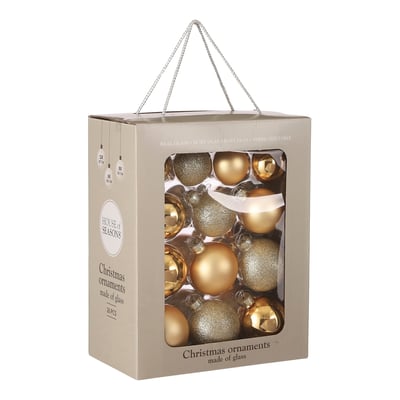 Lot de 26 boules de Noël en verre NOELA MICA DECORATIONS