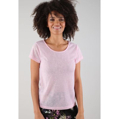 T-shirt col rond en jersey effet lin et pailleté GLITTER DEELUXE