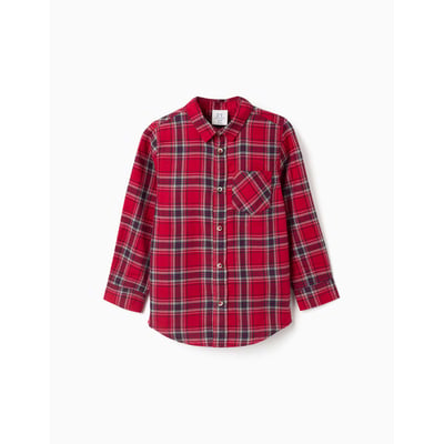 Chemise à manches longues en flanelle à motif à carreaux ZIPPY