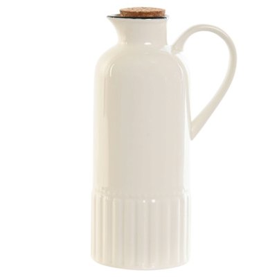 Huilier en porcelaine blanc et bouchon liège 600ml 11x7.5x20cm WADIGA