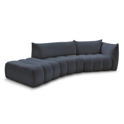 Canapé modulable 4 places en tissu bouclette, AZRA BOBOCHIC
