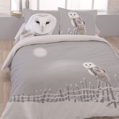 Housse de couette  CHOUETTE  100% coton DECORATIE