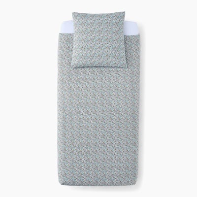 Lot housse de couette et une taie carrée imprimée , 100% coton bio, finition bouteille, Gots MONOPRIX