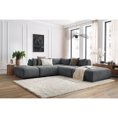 Canapé modulable 5 places en tissu texturé, JEANNE BOBOCHIC