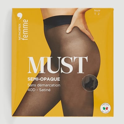 Collant semi-opaque sans démarcation, brun MONOPRIX