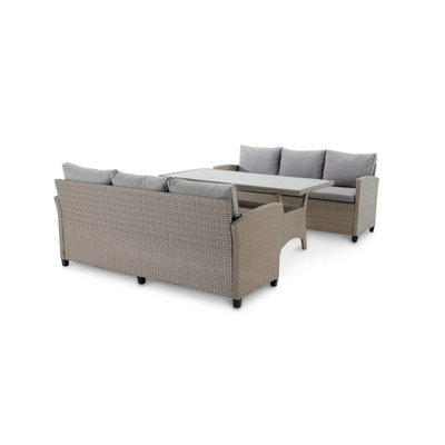 Salon de jardin 6 places, rotin, VERONA DEFORA HOME