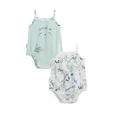 Lot de 2 bodies bébé à bretelles DAHLIA PETIT BEGUIN