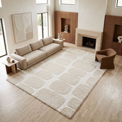 Tapis shaggy doux à relief graphique  MOKA BLOCKS THE DECO FACTORY
