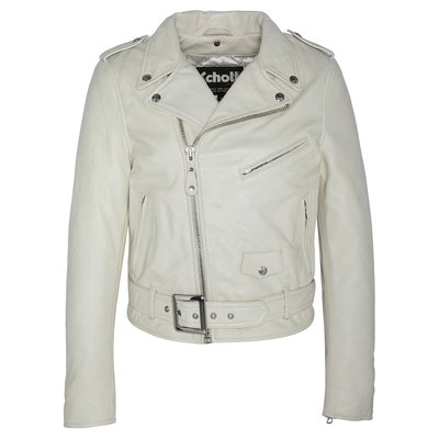 Veste en cuir blanche femme clearance