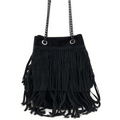 Sac à main à franges en croute de cuir TADI OH MY BAG