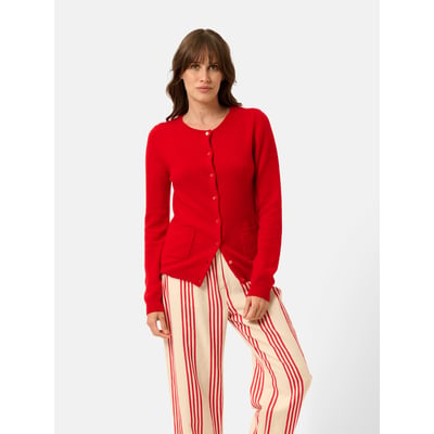 Cardigan Col Rond Rouge Katharine JUST CASHMERE