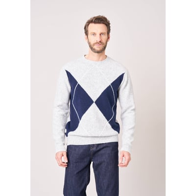 Pull homme motif losanges maille douce PIERRE DEELUXE