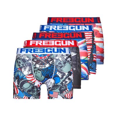 Lot de 5 Boxers microfibre Drapeaux FREEGUN