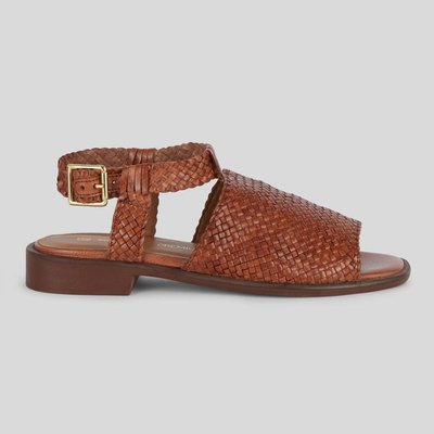 Sandales à talons en cuir tressé, responsable MONOPRIX