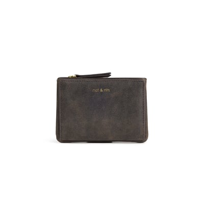 Portefeuille zippé en cuir grainé SOLY NAT & NIN