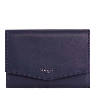 Portefeuille moyen modèle en cuir lisse CHARLOTTE LE TANNEUR