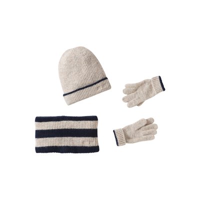 Ensemble bonnet + snood + gants "cool kids" VERTBAUDET