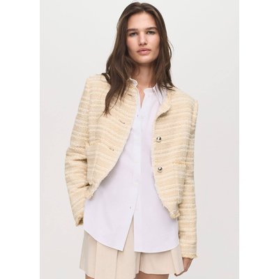 Veste tweed boutons bijoux MANGO