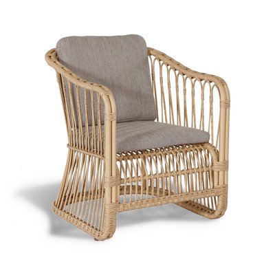 Fauteuil en rotin synthétique et coussins taupe, ZANZIBAR NOW'S HOME
