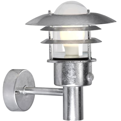 Applique murale extérieure adapté aux zones côtières en acier galvanisé, LONSTRUP 32 sensor NORDLUX
