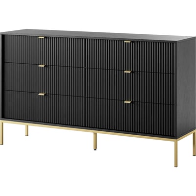 Commode striée 6 tiroirs collection VELLORE RECOLLECTION