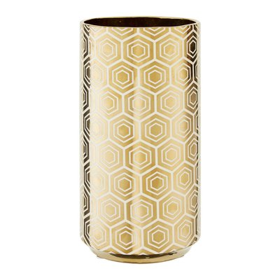 Ceramic Vase in Gold/Cream Finish SO'HOME