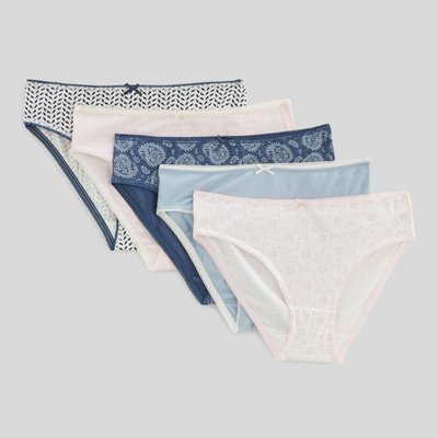 Lot de 5 culottes imprimés en coton BIO, certifié OEKO-TEX MONOPRIX