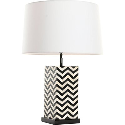 Lampe de table design   motif chevron résine acier RECOLLECTION