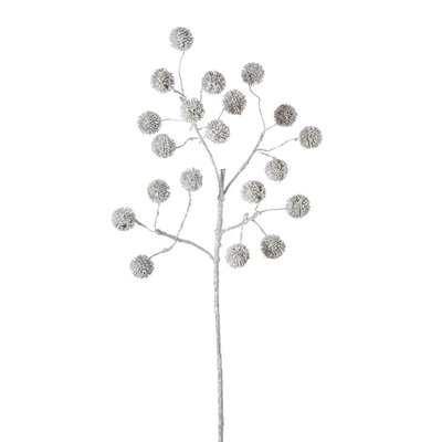 Branche de pompons de noël pailletés artificielle H94 SIA DECO